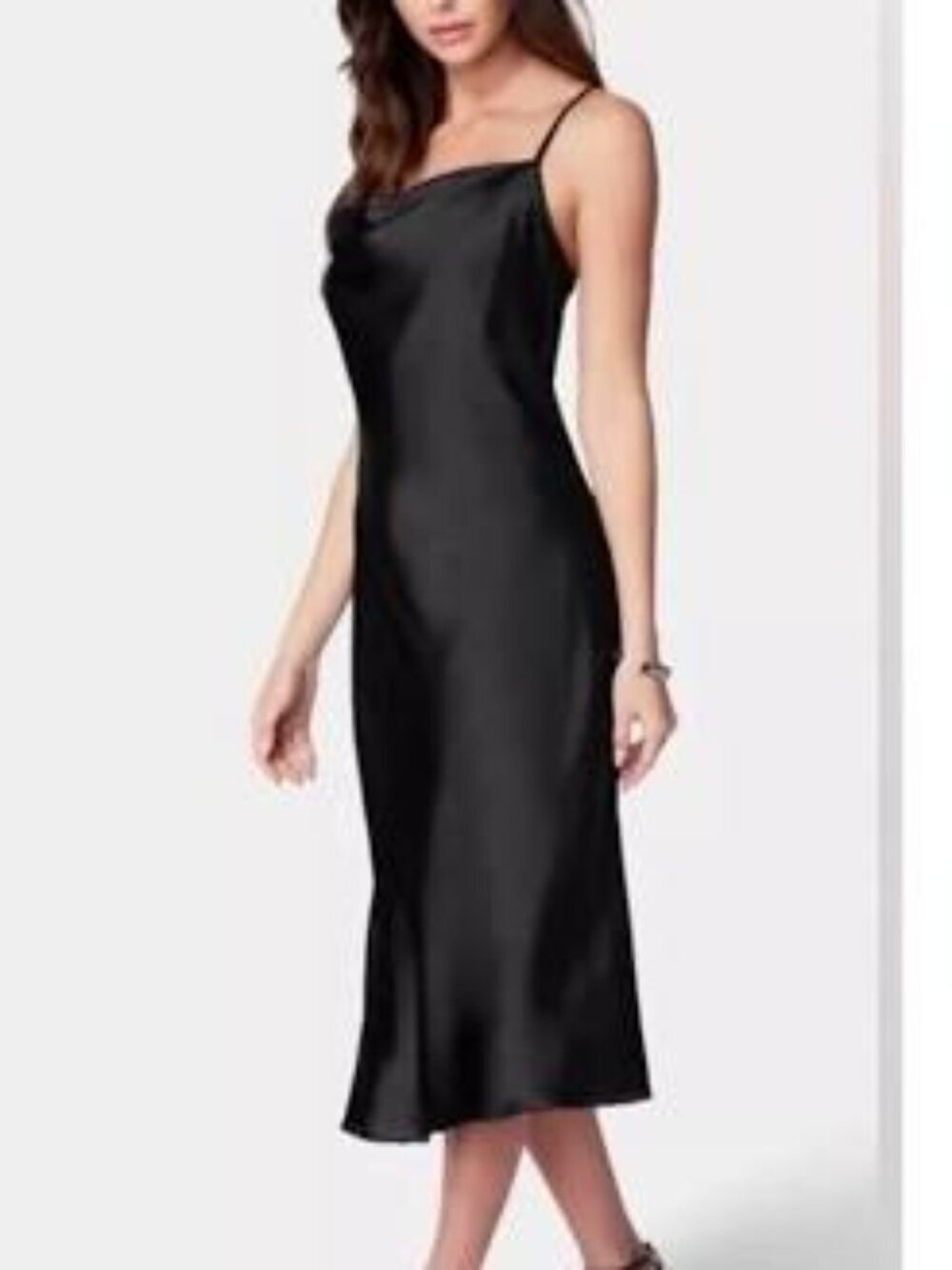 Bebe Y2K Satin Cowl Neck Midi Slip Dress Size M